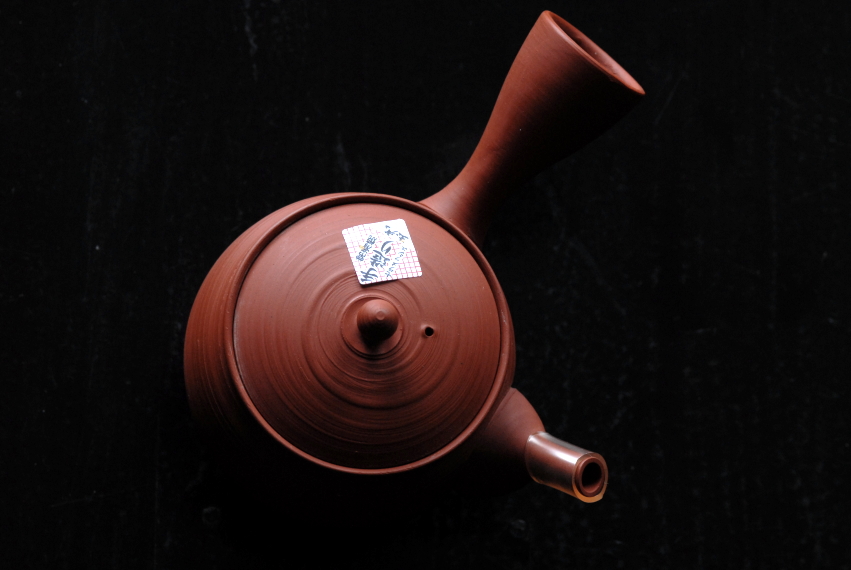 red gyokuro kuushu japanese tea pot